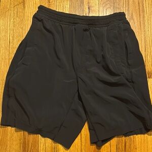 Black Lululemon Athletic Shorts with Elastic Waistband